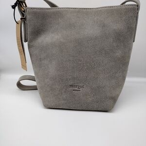 SOLD-SOLD-Mango Gray Suede Crossbody Bag